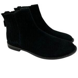 Eileen Fisher Black Rich Suede Ankle Boots Size 6.5 Style EF48537